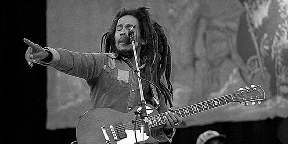 Bob Marley performing at Dalymount Park, 1980. 