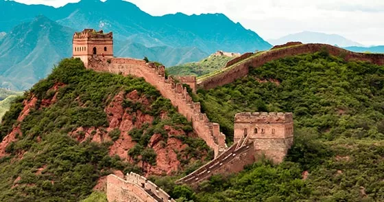 The great wall of China, aerial view.