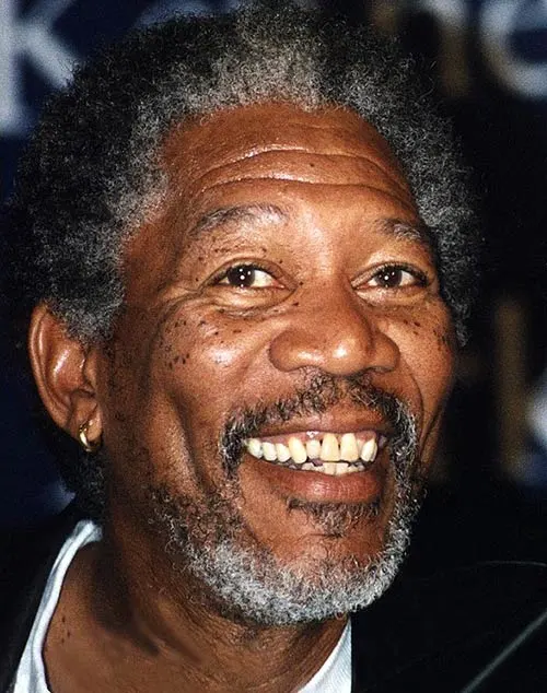 A closeup headshot of Morgan Freeman from 1998